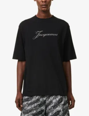 JACQUEMUS Le Jacquemus Logo-Print Cotton and Hemp-Blend T-Shirt detail 3