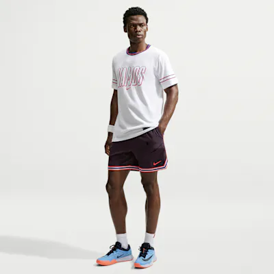 Nike NikeCourt Slam Men's Dri-FIT Tennis Shorts - Burgundy Ash/Bright Crimson