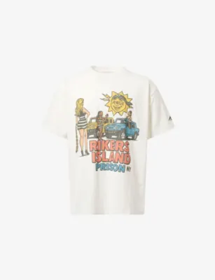 AWGE Rikers Island Graphic-Print Cotton-Jersey T-Shirt