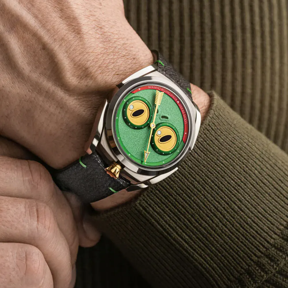 Louis Erard X Konstantin Chaykin Unfrogettable Green 40mm Limited Edition Mens Watch in Green, additional product view 3