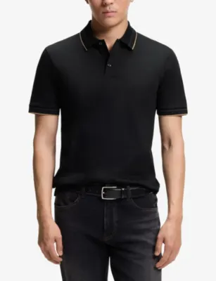 BOSS Short-Sleeved Slim-Fit Cotton Polo Shirt detail 3