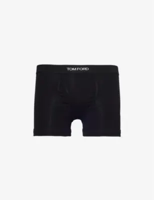 TOM FORD Logo-embroidered cotton-blend jersey boxers - NUDE 1