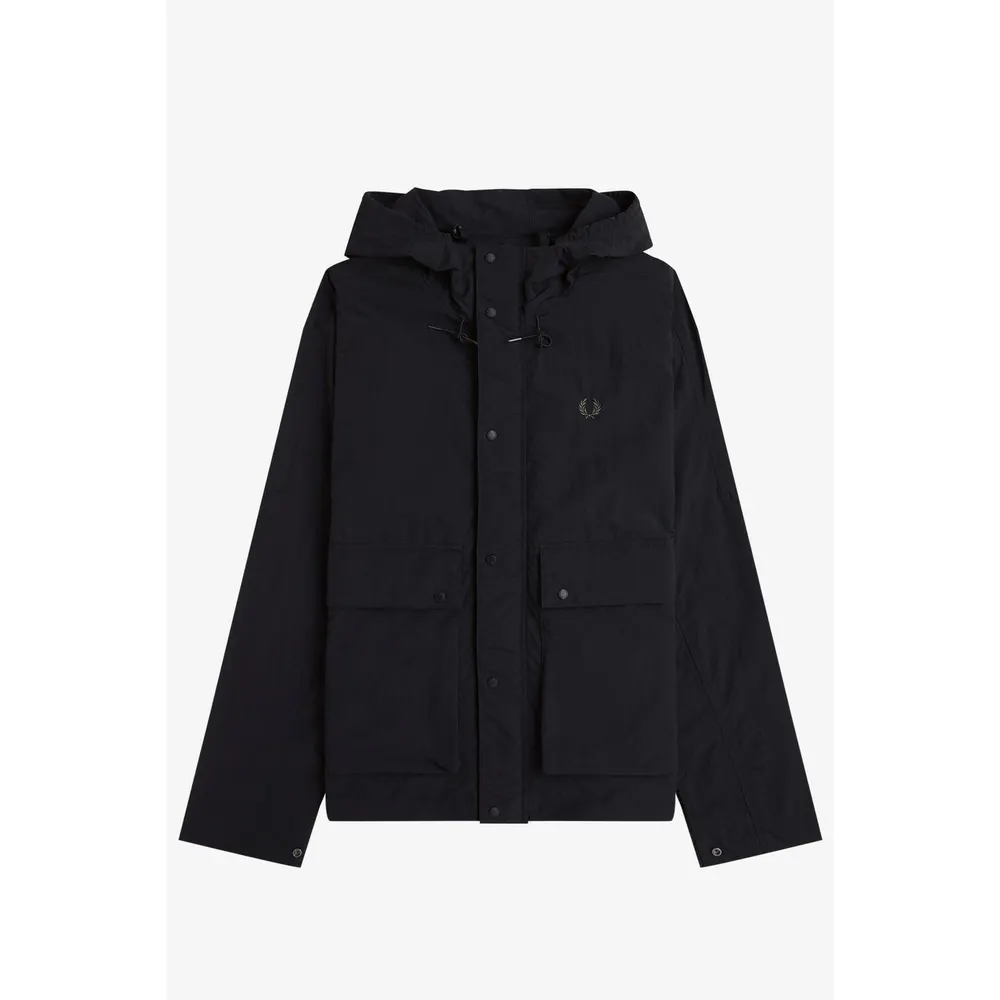 Fred Perry Men's Cropped Ripstop Hooded Long Sleeve Parka