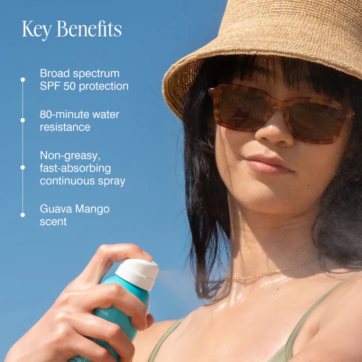 Coola Clear Sunscreen Spray Guava Mango Spf50 177ml, additional product view 2