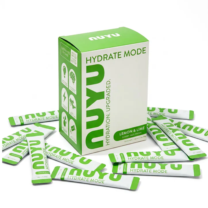 NUYU Hydrate Mode Lemon & Lime Electrolytes 30 Sachets detail 3