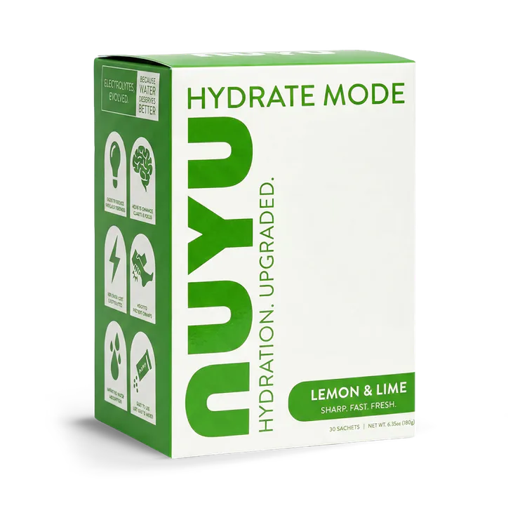 NUYU Hydrate Mode Lemon & Lime Electrolytes 30 Sachets