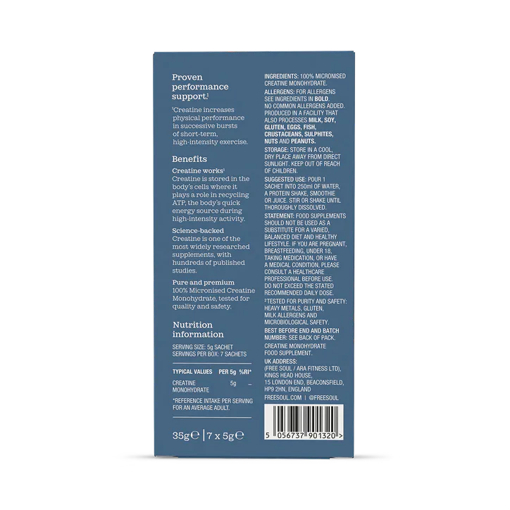 Free Soul Creatine Monohydrate 7x5g Sachets detail 2