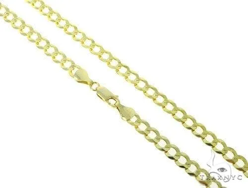 JALGAS - JOE RODEO CHAINS Mens 10k Hollow Yellow Gold Curb Link Chain 22 Inches 6.5mm 47198 in Yellow – Chain