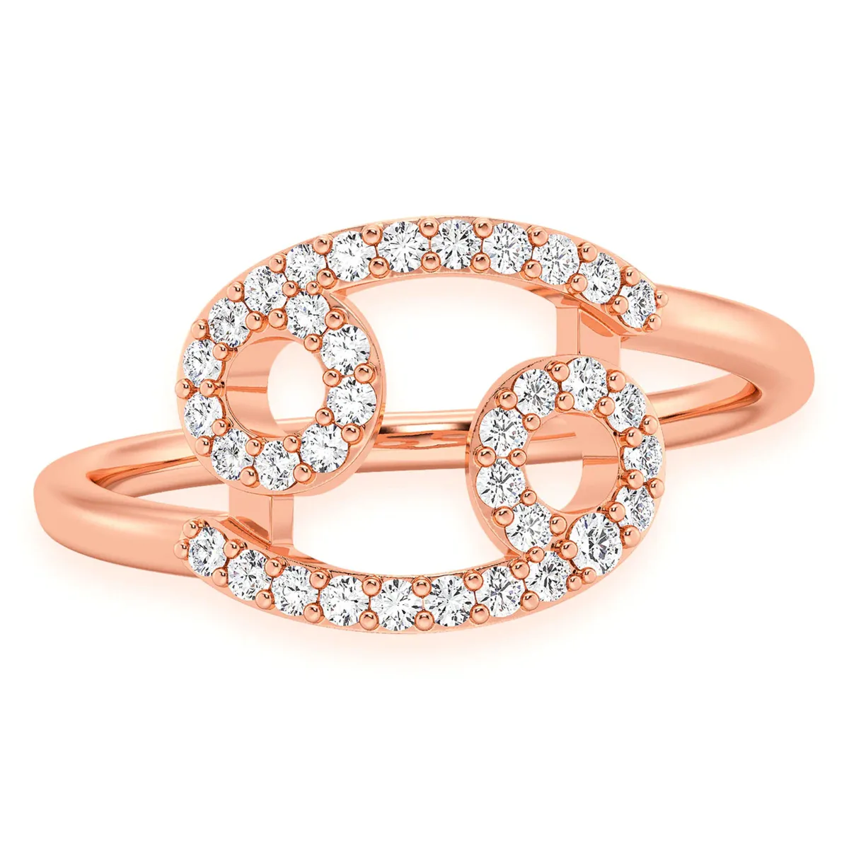 For Him Zodiac Diamond Ring in Cancer / Rose Gold / Natural Diamond – Ring
