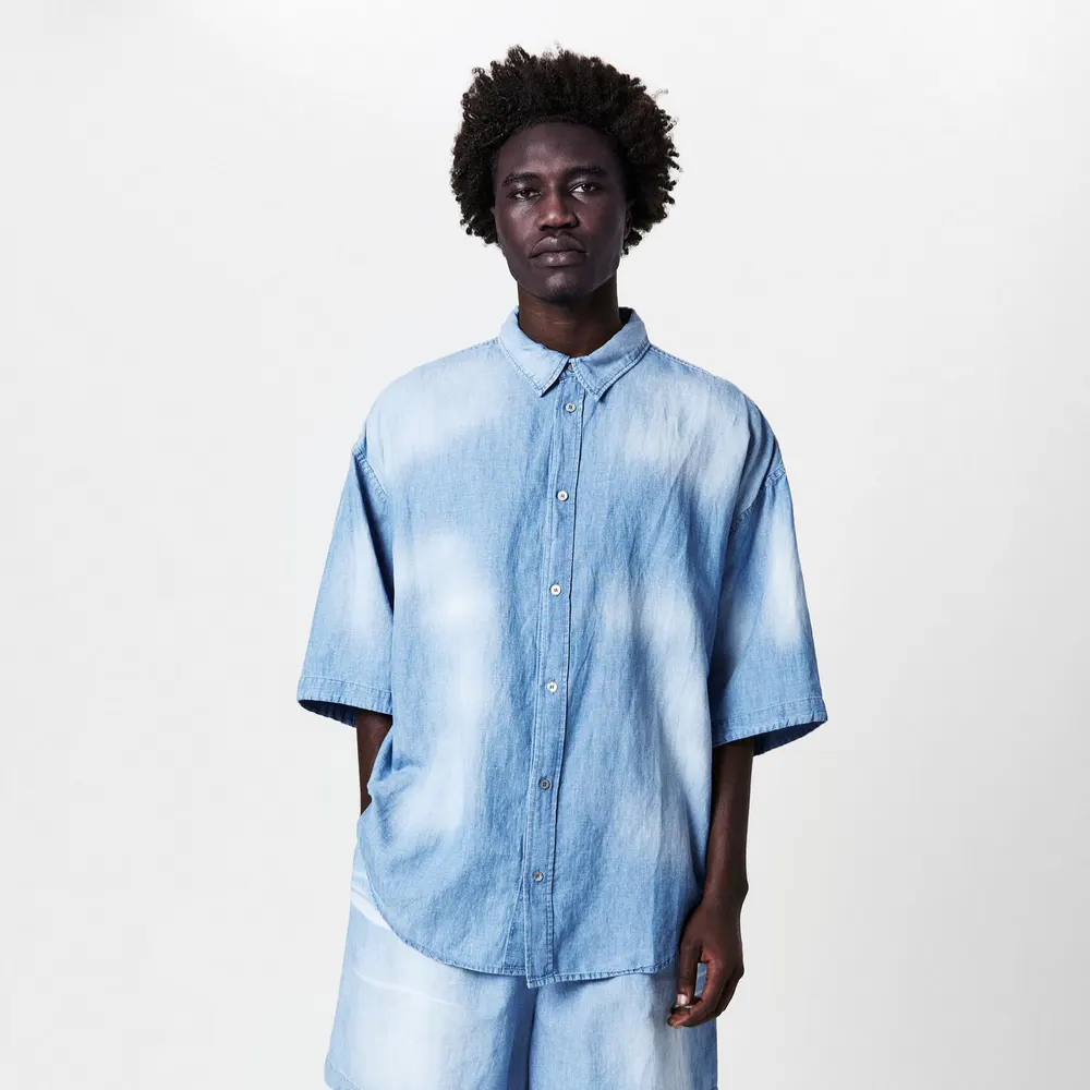 Acne Studios Men's Geometric Print Short Sleeve Shirt detail 3