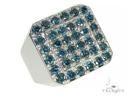 RINA - For Him FACTORY Trax NYC Heavy Blue Color Diamond Ring 24856 in Rose Gold / 7 – Ring