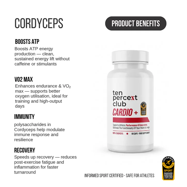 The Ten Percent Club Cardio+ Cordyceps 90 Capsules, additional product view 3