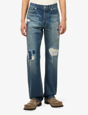 JW ANDERSON Distressed Straight-Leg Denim Jeans detail 3
