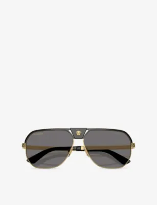 VERSACE VE2294 Square-Frame Metal Sunglasses
