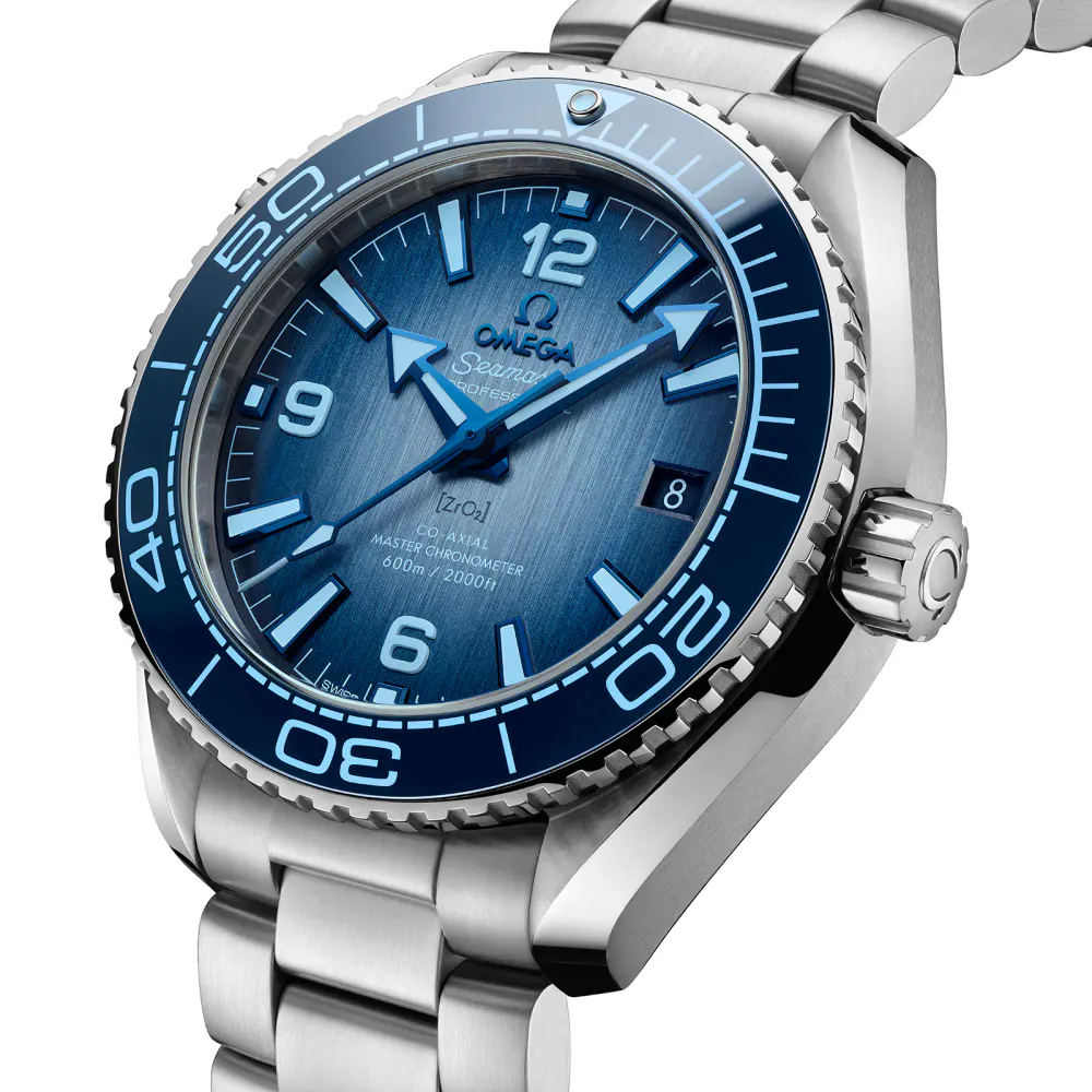 Omega Seamaster Planet Ocean 600M Co-Axial Master Chronometer 39.5mm Summer Blue detail 3