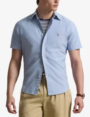 POLO RALPH LAUREN Logo-Embroidered Custom-Fit Cotton Oxford Shirt detail 3