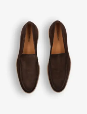 MAGNANNI Paraiso tonal-stitching suede loafers - EUR 42.5 / 8.5 UK MEN in DARK BROWN, additional product view 2