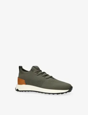 TODS Run 63K Calzino Knitted and Leather Trainers - EUR 40.5 / 6.5 UK MEN in Dark Green, additional product view 3