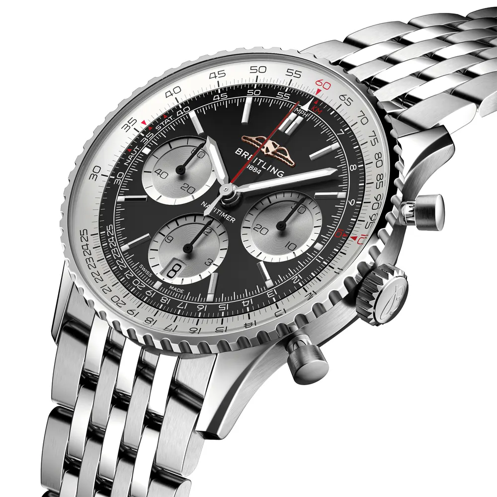 Breitling Navitimer B01 Chronograph 41mm Mens Watch Black Stainless Steel in Black, additional product view 2