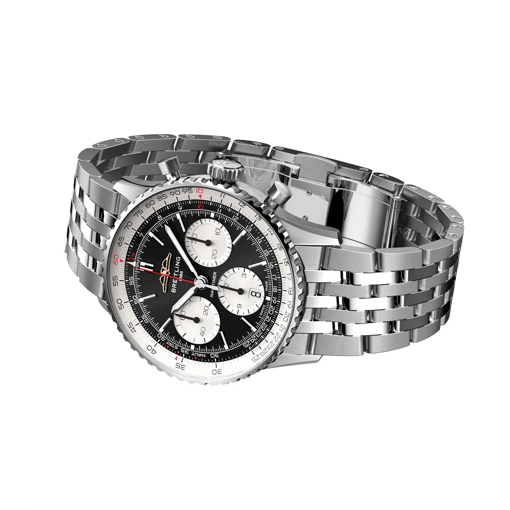 Breitling Navitimer B01 Chronograph 41mm Mens Watch Black Stainless Steel in Black, additional product view 3