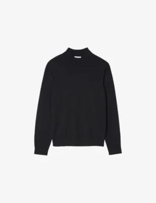 SANDRO High-Neck Regular-Fit Wool Jumper - MIDNIGHT BLUE detail 2