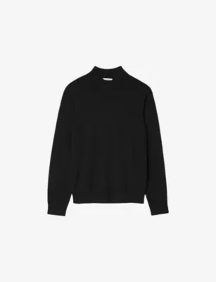 SANDRO High-Neck Regular-Fit Wool Jumper - MIDNIGHT BLUE
