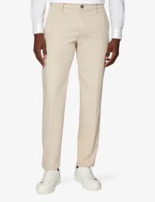 BOGGI MILANO Tapered-Leg Mid-Rise Cotton-Blend Trousers detail 3