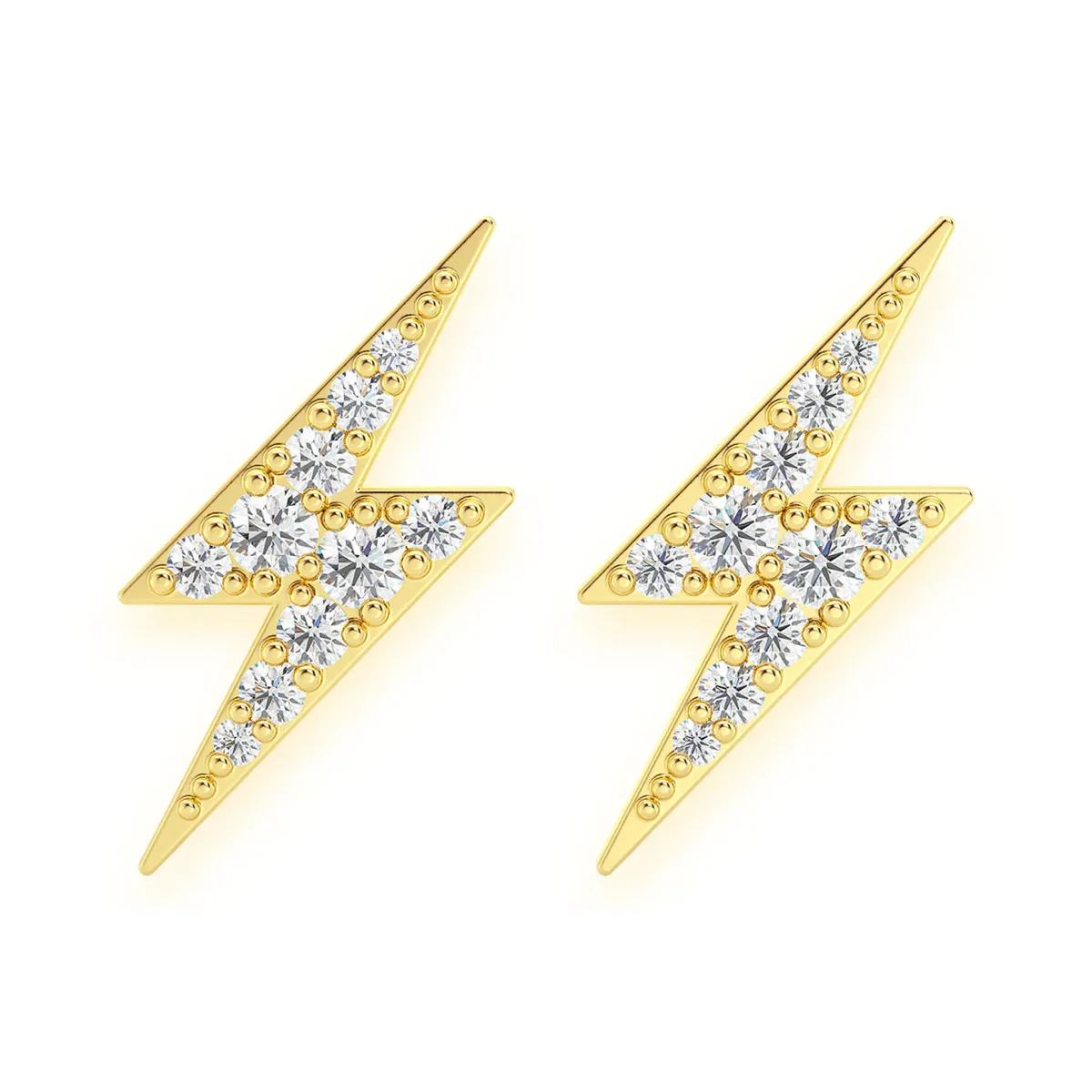 For Him Lightning Diamond Studs in Standard / Yellow Gold / Natural Diamond – Earring