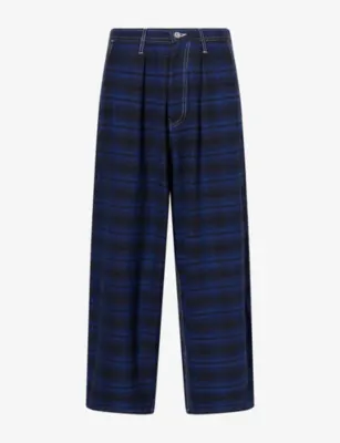 STORY MFG Lush Check Cotton Trousers in Tree Hugging – Mens | Trousers & shorts | Casual