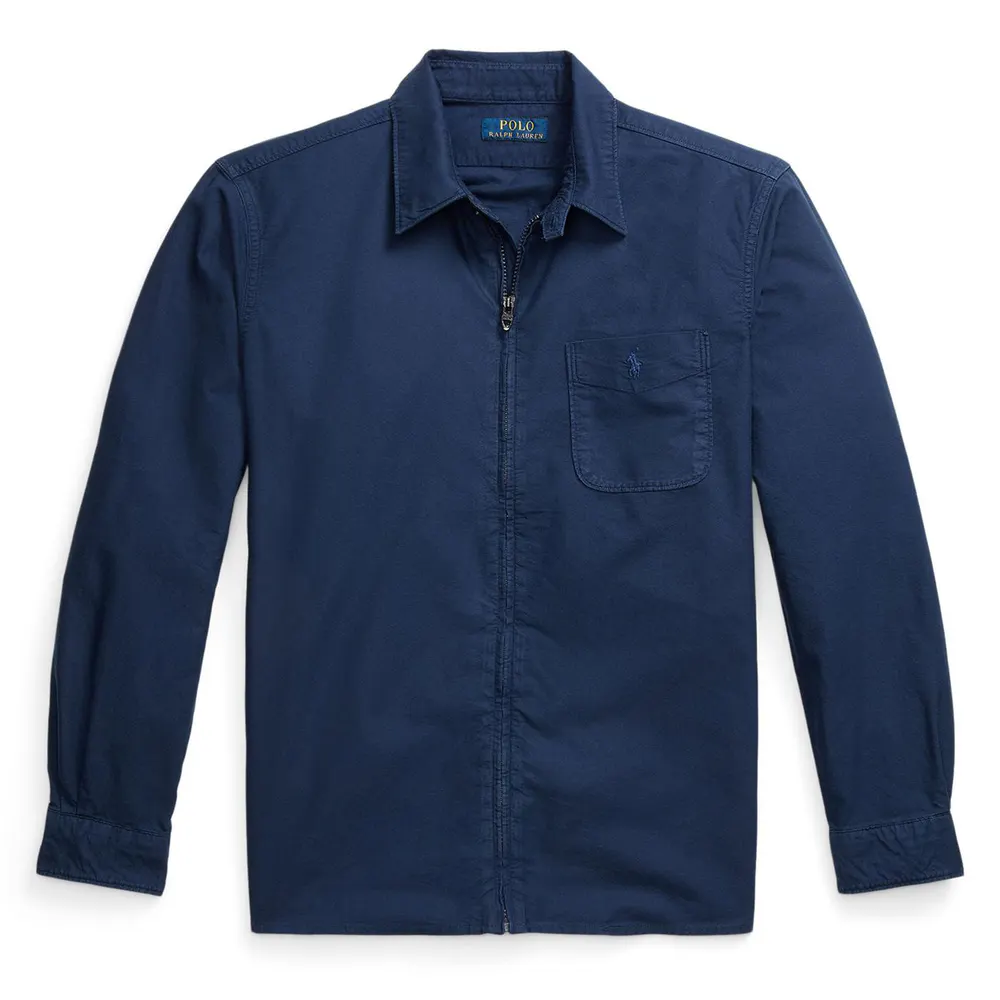 Polo Ralph Lauren Men's Garment Dye Cotton Long Sleeve Full Zip Overshirt