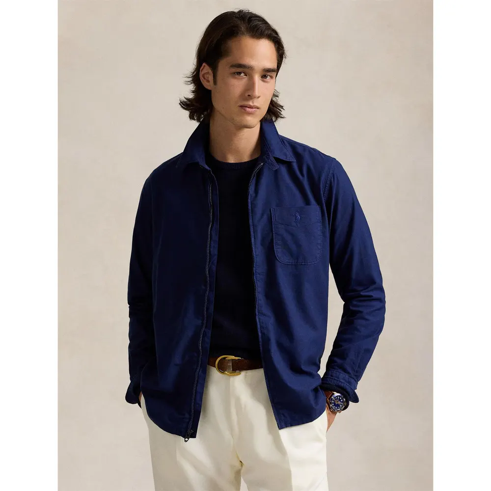 Polo Ralph Lauren Men's Garment Dye Cotton Long Sleeve Full Zip Overshirt detail 2