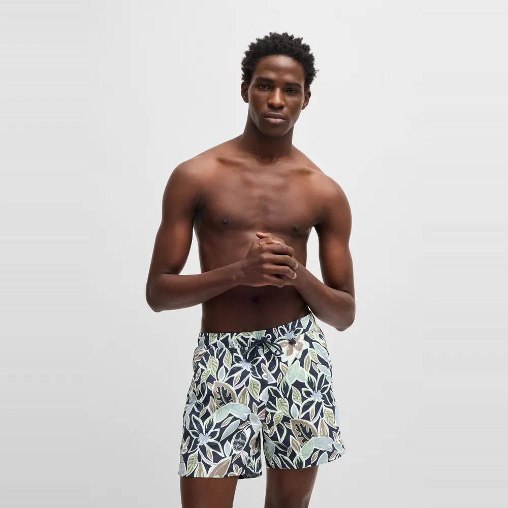 Hugo Men's CALALA Quick-Drying Mesh Lined Swim Shorts detail 2