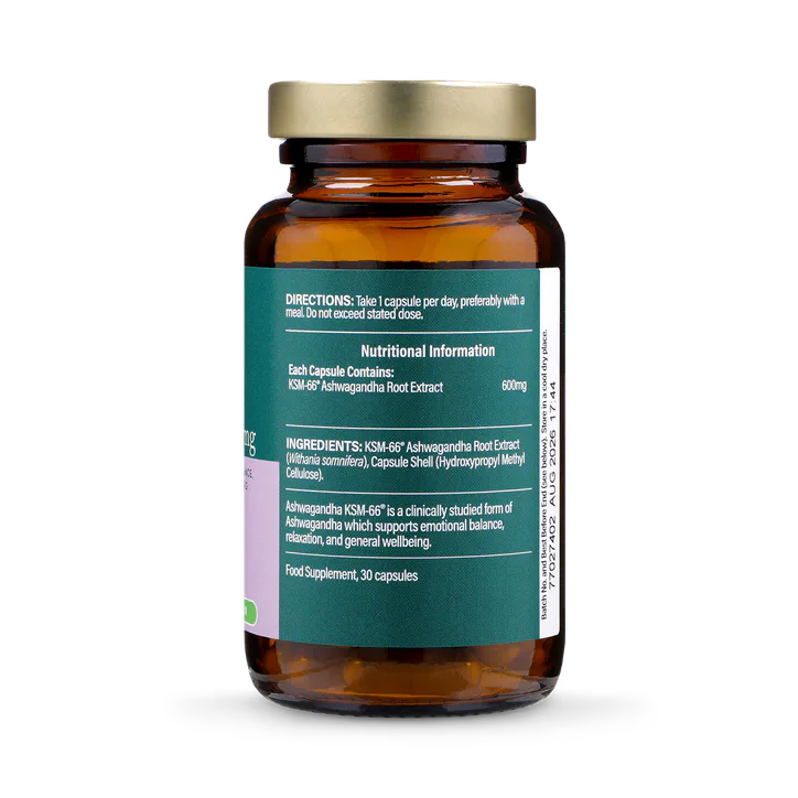 For Him Ashwagandha KSM-66 600mg 30 Capsules, additional product view 3
