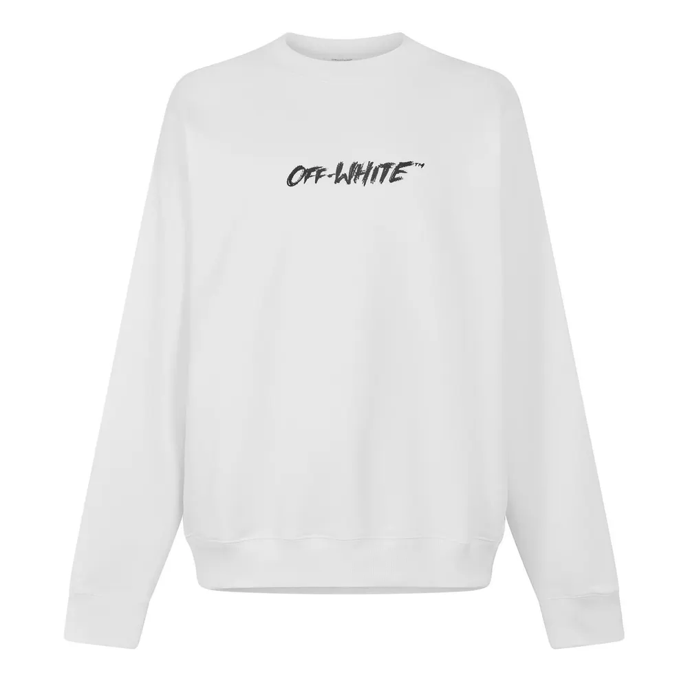 Off White Men's Crew Sweatshirt in White – Clothing