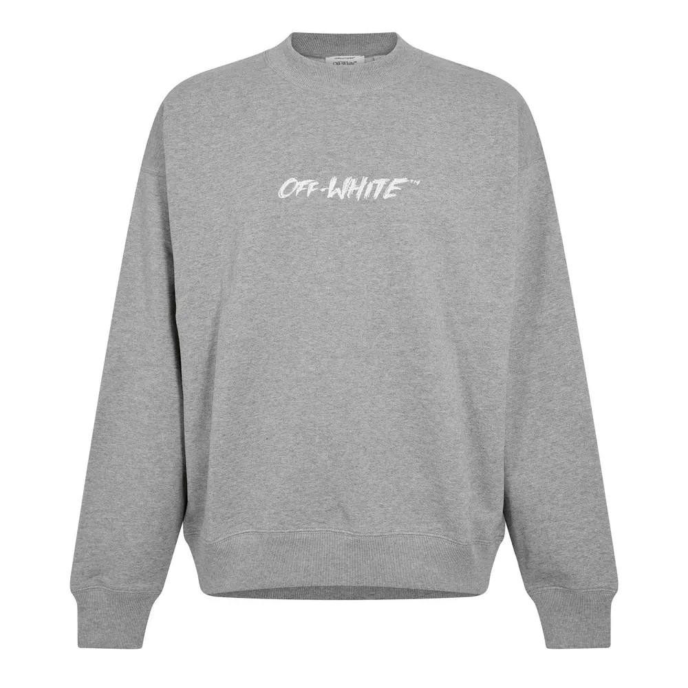 Off White Men's Crew Sweatshirt in Light Grey – Clothing