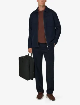 BOGGI MILANO Zipped Patch-Pocket Wool Jacket detail 2