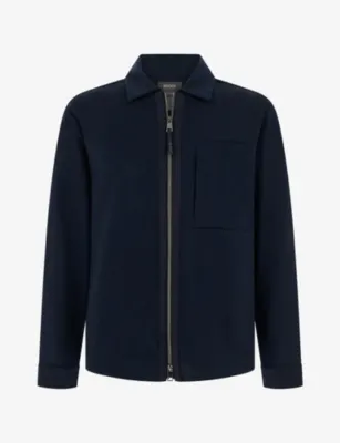 BOGGI MILANO Zipped Patch-Pocket Wool Jacket