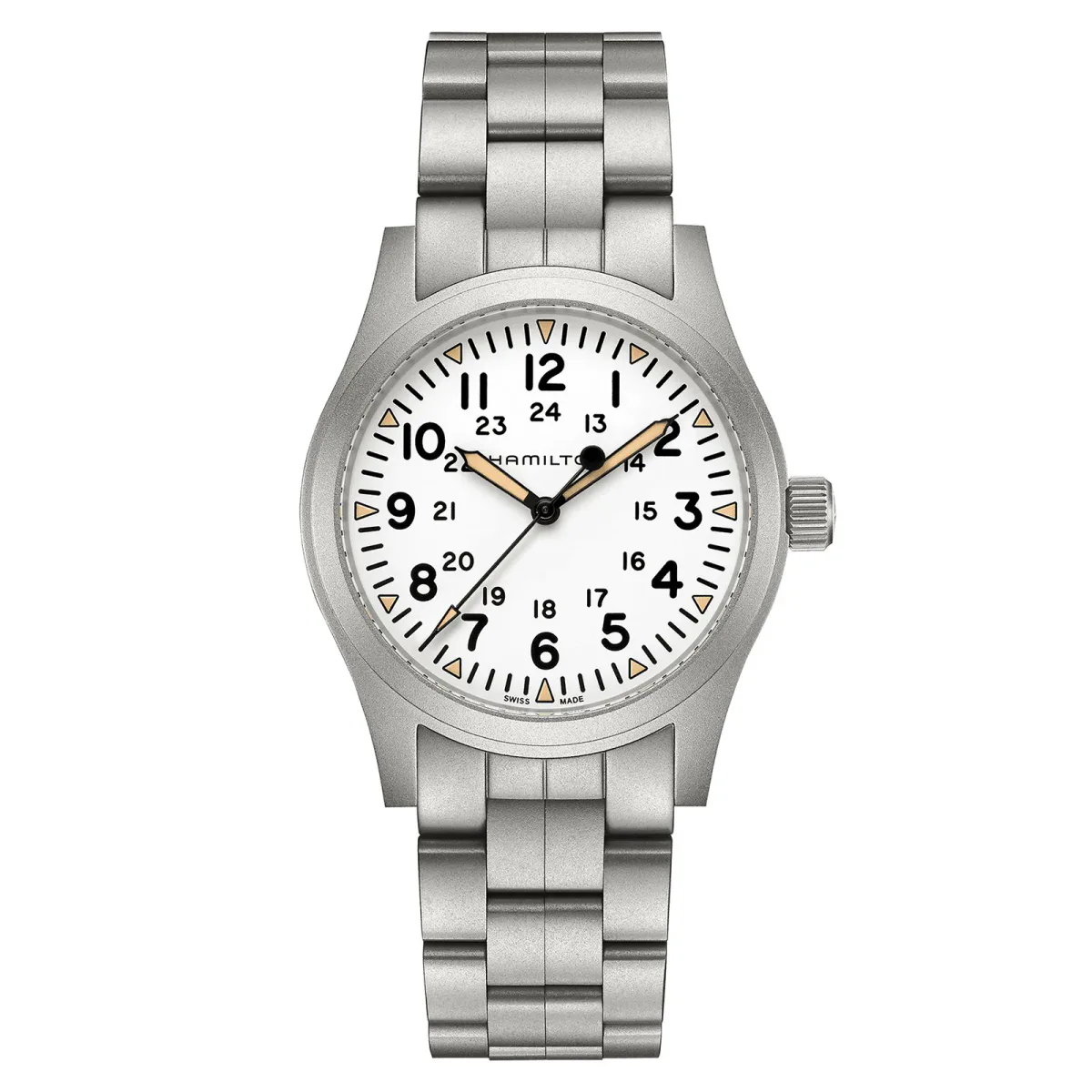 Hamilton Khaki Field Mechanical 42mm Mens Watch White