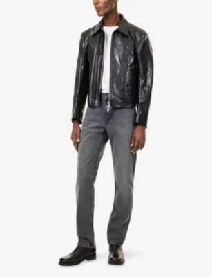 NUDIE JEANS Gritty Jackson Straight-Leg Denim Jeans - 34/30 in GREY LAKE, additional product view 2