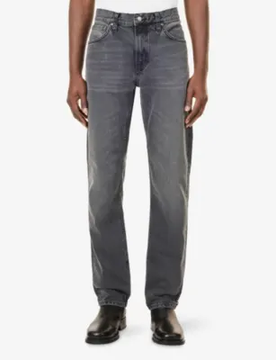 NUDIE JEANS Gritty Jackson Straight-Leg Denim Jeans - 34/30 in GREY LAKE, additional product view 3