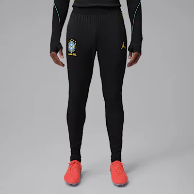 Jordan Brazil Strike Elite Men's Jordan Dri-FIT ADV Football Knit Pants - Black/Yellow Pulse/Light Menta/Infrared 23