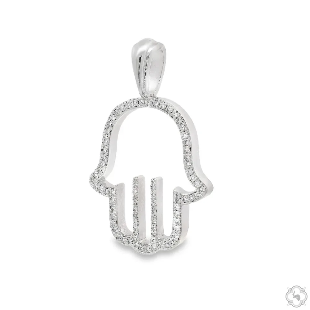RINA - For Him FACTORY Outline Diamond Hamsa Pendant 70799 in Yellow Gold – Pendant