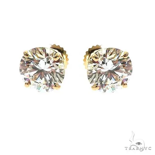 AHMED - For Him CVD 4 Ctw Round-Cut Diamond Studs (Lab) 68570 in Rose / 2 Carat Each – Earrings