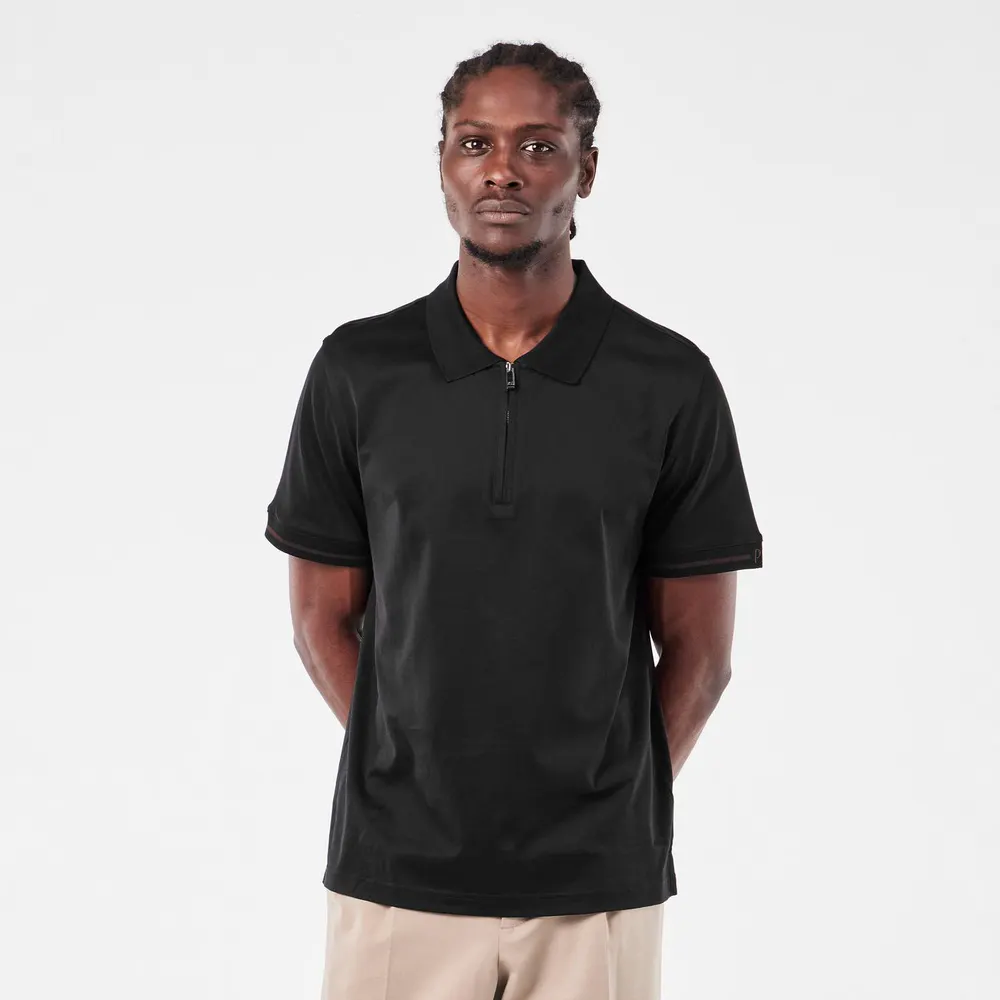 Pal Zileri Men's Cotton Long Sleeve Polo Shirt detail 3