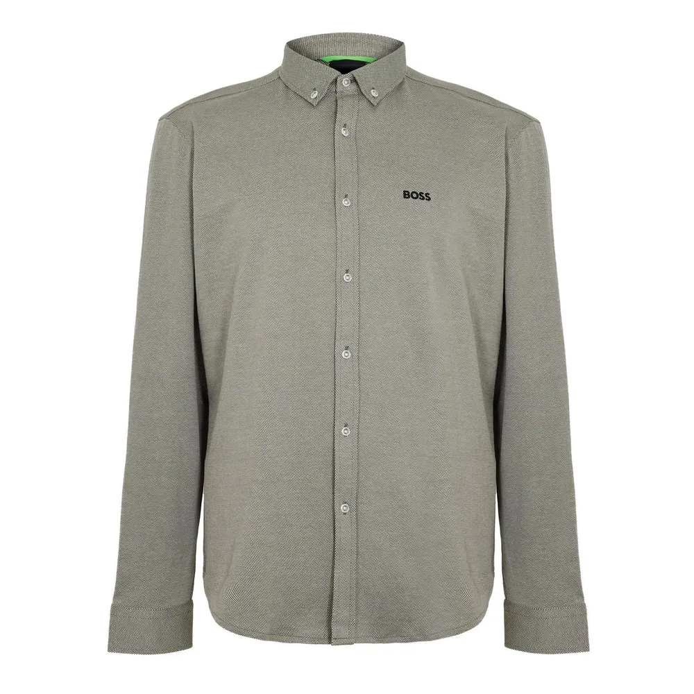 Boss Mens BOSS GREEN Motion Long Sleeve Buttoned Shirt with Logo Detail
