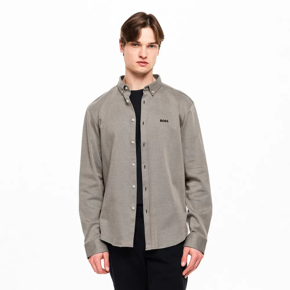 Boss Mens BOSS GREEN Motion Long Sleeve Buttoned Shirt with Logo Detail detail 3