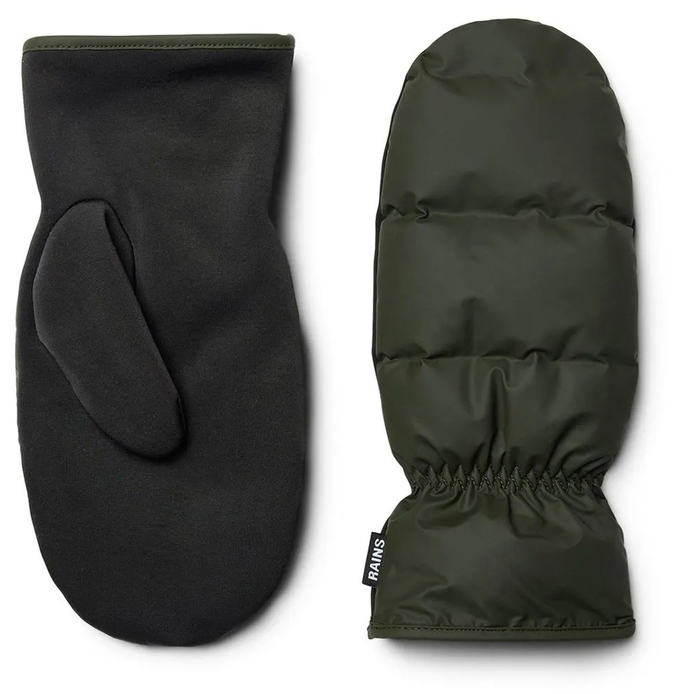 Rains Lohja Puffer Water-Resistant Quilted Mittens in Green 03 – Accessories