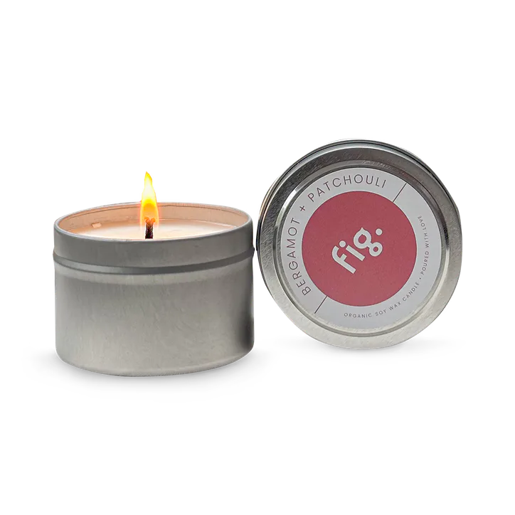 Fig Soy Wax + Pure Essential Oils Handmade Eco Candle - Bergamot + Patchuli