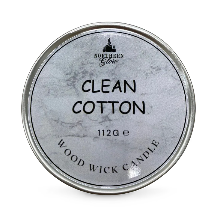 Northern Glow Scented Wood Wick Candle - Clean Cotton
