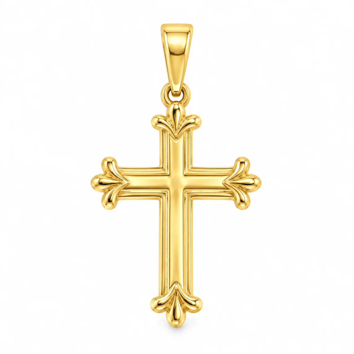 RINA - For Him FACTORY 14K Gold Fleur Cross Pendant 71836 in Rose Gold – Pendant
